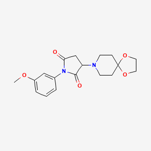 molecular formula C18H22N2O5 B4436864 3-(1,4-dioxa-8-azaspiro[4.5]dec-8-yl)-1-(3-methoxyphenyl)-2,5-pyrrolidinedione 