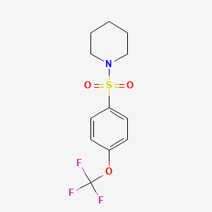 molecular formula C12H14F3NO3S B4436905 1-{[4-(trifluoromethoxy)phenyl]sulfonyl}piperidine 