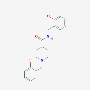 molecular formula C21H25FN2O2 B4436917 1-(2-fluorobenzyl)-N-(2-methoxybenzyl)-4-piperidinecarboxamide 