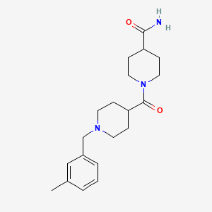 molecular formula C20H29N3O2 B4436923 1-{[1-(3-methylbenzyl)-4-piperidinyl]carbonyl}-4-piperidinecarboxamide 