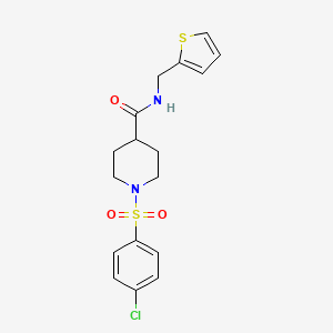 molecular formula C17H19ClN2O3S2 B4436940 1-[(4-chlorophenyl)sulfonyl]-N-(2-thienylmethyl)-4-piperidinecarboxamide 