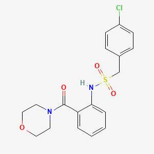 molecular formula C18H19ClN2O4S B4436952 1-(4-chlorophenyl)-N-[2-(4-morpholinylcarbonyl)phenyl]methanesulfonamide 