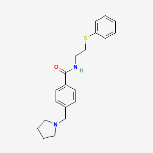 molecular formula C20H24N2OS B4436968 N-[2-(phenylthio)ethyl]-4-(1-pyrrolidinylmethyl)benzamide 