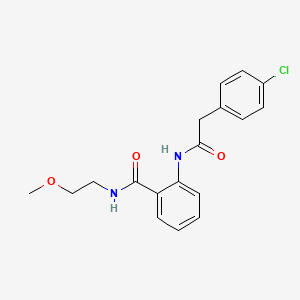 molecular formula C18H19ClN2O3 B4436982 2-{[(4-chlorophenyl)acetyl]amino}-N-(2-methoxyethyl)benzamide 