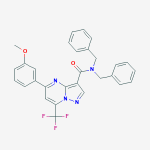 molecular formula C29H23F3N4O2 B443701 N,N-dibenzyl-5-(3-methoxyphenyl)-7-(trifluoromethyl)pyrazolo[1,5-a]pyrimidine-3-carboxamide 