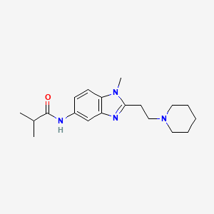 molecular formula C19H28N4O B4437018 2-methyl-N-{1-methyl-2-[2-(1-piperidinyl)ethyl]-1H-benzimidazol-5-yl}propanamide 