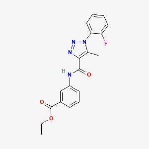 molecular formula C19H17FN4O3 B4437024 ethyl 3-({[1-(2-fluorophenyl)-5-methyl-1H-1,2,3-triazol-4-yl]carbonyl}amino)benzoate 