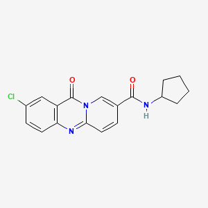 molecular formula C18H16ClN3O2 B4437038 2-chloro-N-cyclopentyl-11-oxo-11H-pyrido[2,1-b]quinazoline-8-carboxamide 