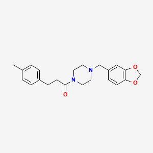 molecular formula C22H26N2O3 B4437048 1-(1,3-benzodioxol-5-ylmethyl)-4-[3-(4-methylphenyl)propanoyl]piperazine 