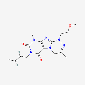 molecular formula C16H22N6O3 B4437092 7-(2-buten-1-yl)-1-(2-methoxyethyl)-3,9-dimethyl-1,4-dihydro[1,2,4]triazino[3,4-f]purine-6,8(7H,9H)-dione 