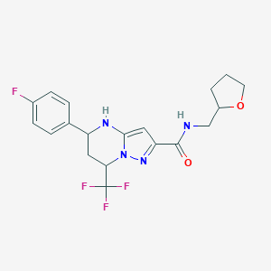 molecular formula C19H20F4N4O2 B443710 5-(4-fluorophenyl)-N-(tetrahydro-2-furanylmethyl)-7-(trifluoromethyl)-4,5,6,7-tetrahydropyrazolo[1,5-a]pyrimidine-2-carboxamide 