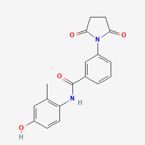 molecular formula C18H16N2O4 B4437112 3-(2,5-dioxo-1-pyrrolidinyl)-N-(4-hydroxy-2-methylphenyl)benzamide 