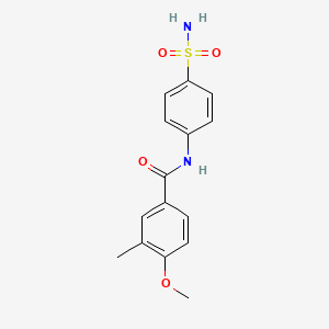 molecular formula C15H16N2O4S B4437128 N-[4-(aminosulfonyl)phenyl]-4-methoxy-3-methylbenzamide 