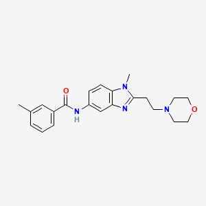 molecular formula C22H26N4O2 B4437136 3-methyl-N-{1-methyl-2-[2-(4-morpholinyl)ethyl]-1H-benzimidazol-5-yl}benzamide 