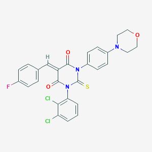 B044372 1-(2,3-Dichlorophenyl)-5-(p-fluorobenzylidene)-3-(4-(morpholino)phenyl)thiobarbituric acid CAS No. 121608-30-8