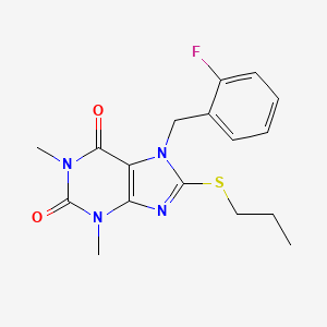 molecular formula C17H19FN4O2S B4437218 7-(2-fluorobenzyl)-1,3-dimethyl-8-(propylthio)-3,7-dihydro-1H-purine-2,6-dione 