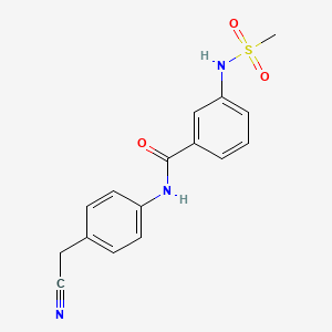 molecular formula C16H15N3O3S B4437239 N-[4-(cyanomethyl)phenyl]-3-[(methylsulfonyl)amino]benzamide 