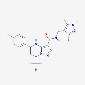 N-methyl-5-(4-methylphenyl)-7-(trifluoromethyl)-N-[(1,3,5-trimethyl-1H-pyrazol-4-yl)methyl]-4,5,6,7-tetrahydropyrazolo[1,5-a]pyrimidine-3-carboxamide