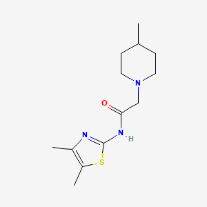 molecular formula C13H21N3OS B4437254 N-(4,5-dimethyl-1,3-thiazol-2-yl)-2-(4-methyl-1-piperidinyl)acetamide 