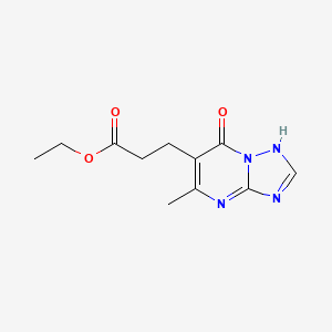 molecular formula C11H14N4O3 B4437257 ethyl 3-(5-methyl-7-oxo-4,7-dihydro[1,2,4]triazolo[1,5-a]pyrimidin-6-yl)propanoate 