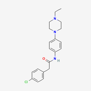 molecular formula C20H24ClN3O B4437263 2-(4-chlorophenyl)-N-[4-(4-ethyl-1-piperazinyl)phenyl]acetamide 
