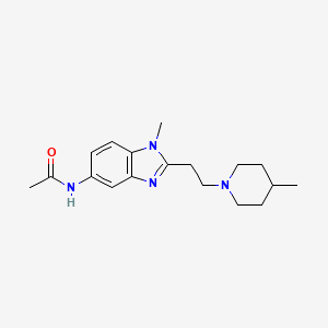 molecular formula C18H26N4O B4437298 N-{1-methyl-2-[2-(4-methyl-1-piperidinyl)ethyl]-1H-benzimidazol-5-yl}acetamide 