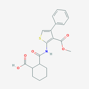 molecular formula C20H21NO5S B443730 2-{[3-(Methoxycarbonyl)-4-phenylthiophen-2-yl]carbamoyl}cyclohexanecarboxylic acid 