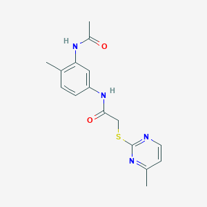 molecular formula C16H18N4O2S B4437311 N-[3-(acetylamino)-4-methylphenyl]-2-[(4-methyl-2-pyrimidinyl)thio]acetamide 