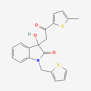 3-hydroxy-3-[2-(5-methyl-2-thienyl)-2-oxoethyl]-1-(2-thienylmethyl)-1,3-dihydro-2H-indol-2-one