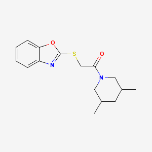 molecular formula C16H20N2O2S B4437346 2-{[2-(3,5-dimethyl-1-piperidinyl)-2-oxoethyl]thio}-1,3-benzoxazole 