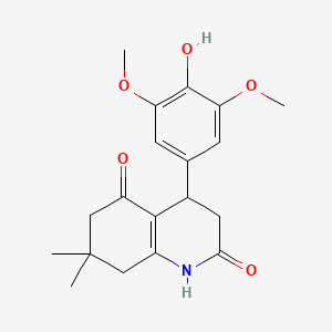 molecular formula C19H23NO5 B4437352 4-(4-hydroxy-3,5-dimethoxyphenyl)-7,7-dimethyl-4,6,7,8-tetrahydro-2,5(1H,3H)-quinolinedione 