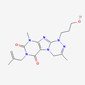molecular formula C16H22N6O3 B4437359 1-(3-hydroxypropyl)-3,9-dimethyl-7-(2-methyl-2-propen-1-yl)-1,4-dihydro[1,2,4]triazino[3,4-f]purine-6,8(7H,9H)-dione 