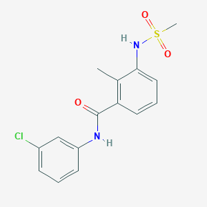 molecular formula C15H15ClN2O3S B4437369 N-(3-chlorophenyl)-2-methyl-3-[(methylsulfonyl)amino]benzamide 