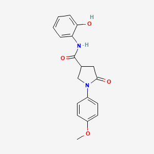 molecular formula C18H18N2O4 B4437375 N-(2-hydroxyphenyl)-1-(4-methoxyphenyl)-5-oxo-3-pyrrolidinecarboxamide 