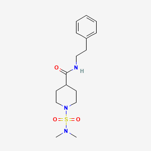 molecular formula C16H25N3O3S B4437382 1-[(dimethylamino)sulfonyl]-N-(2-phenylethyl)-4-piperidinecarboxamide 