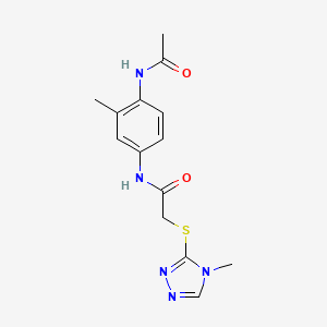 molecular formula C14H17N5O2S B4437384 N-[4-(acetylamino)-3-methylphenyl]-2-[(4-methyl-4H-1,2,4-triazol-3-yl)thio]acetamide 