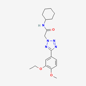 molecular formula C18H25N5O3 B4437394 N-cyclohexyl-2-[5-(3-ethoxy-4-methoxyphenyl)-2H-tetrazol-2-yl]acetamide 