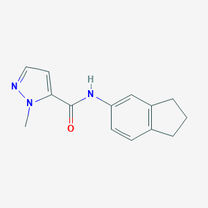 molecular formula C14H15N3O B443740 N-(2,3-dihydro-1H-inden-5-yl)-1-methyl-1H-pyrazole-5-carboxamide 