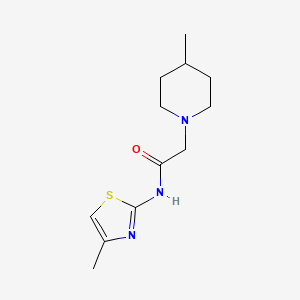 molecular formula C12H19N3OS B4437439 2-(4-methyl-1-piperidinyl)-N-(4-methyl-1,3-thiazol-2-yl)acetamide 