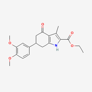 ethyl 6-(3,4-dimethoxyphenyl)-3-methyl-4-oxo-4,5,6,7-tetrahydro-1H-indole-2-carboxylate