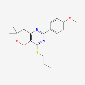 2-(4-methoxyphenyl)-7,7-dimethyl-4-(propylthio)-7,8-dihydro-5H-pyrano[4,3-d]pyrimidine