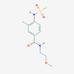 molecular formula C12H18N2O4S B4437453 N-(2-methoxyethyl)-3-methyl-4-[(methylsulfonyl)amino]benzamide 