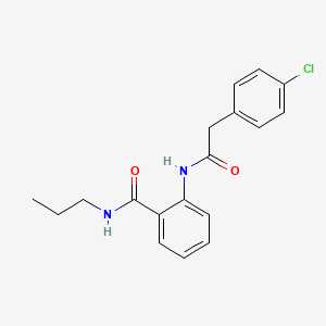 molecular formula C18H19ClN2O2 B4437493 2-{[(4-chlorophenyl)acetyl]amino}-N-propylbenzamide 