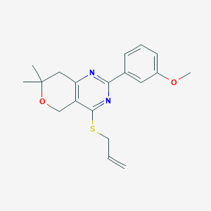 molecular formula C19H22N2O2S B4437494 4-(allylthio)-2-(3-methoxyphenyl)-7,7-dimethyl-7,8-dihydro-5H-pyrano[4,3-d]pyrimidine 