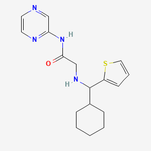 molecular formula C17H22N4OS B4437503 2-{[cyclohexyl(2-thienyl)methyl]amino}-N-pyrazin-2-ylacetamide 