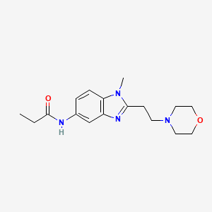 molecular formula C17H24N4O2 B4437507 N-{1-methyl-2-[2-(4-morpholinyl)ethyl]-1H-benzimidazol-5-yl}propanamide 