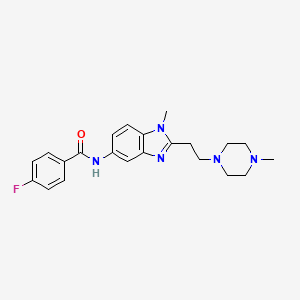 4-fluoro-N-{1-methyl-2-[2-(4-methyl-1-piperazinyl)ethyl]-1H-benzimidazol-5-yl}benzamide