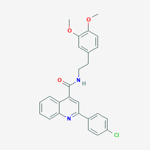 molecular formula C26H23ClN2O3 B443752 2-(4-chlorophenyl)-N-[2-(3,4-dimethoxyphenyl)ethyl]quinoline-4-carboxamide 
