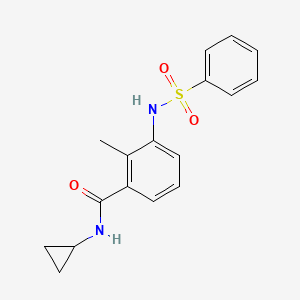 molecular formula C17H18N2O3S B4437520 N-cyclopropyl-2-methyl-3-[(phenylsulfonyl)amino]benzamide 