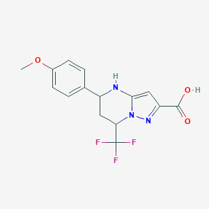 molecular formula C15H14F3N3O3 B443753 5-(4-甲氧基苯基)-7-(三氟甲基)-4,5,6,7-四氢吡唑并[1,5-a]嘧啶-2-羧酸 CAS No. 312935-05-0